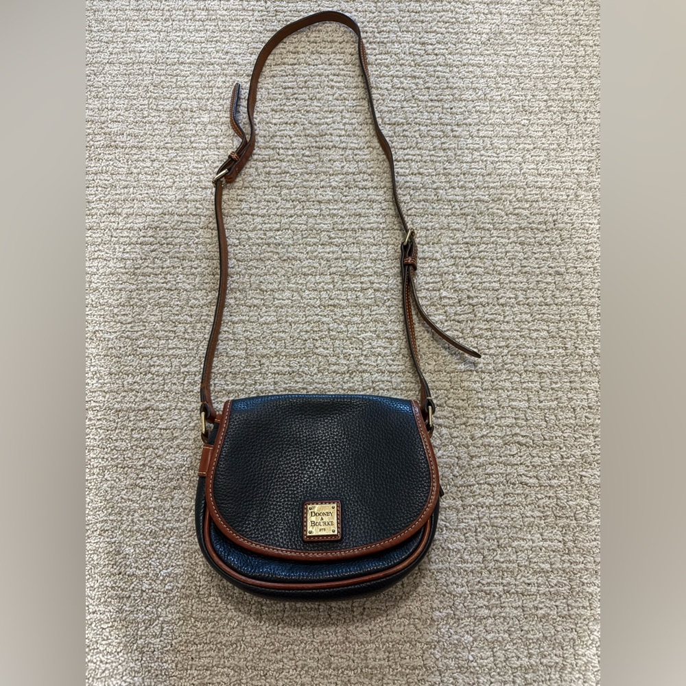 Dooney & Bourke Black and Tan Crossbody Bag